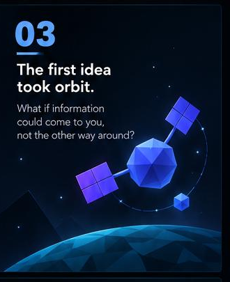 The first idea took orbit. What if information could come to you, not the other way around?