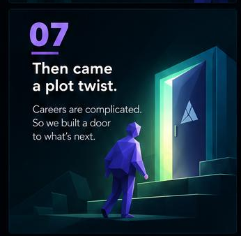 Then came a plot twist. Careers are complicated. So we built a door to what's next.